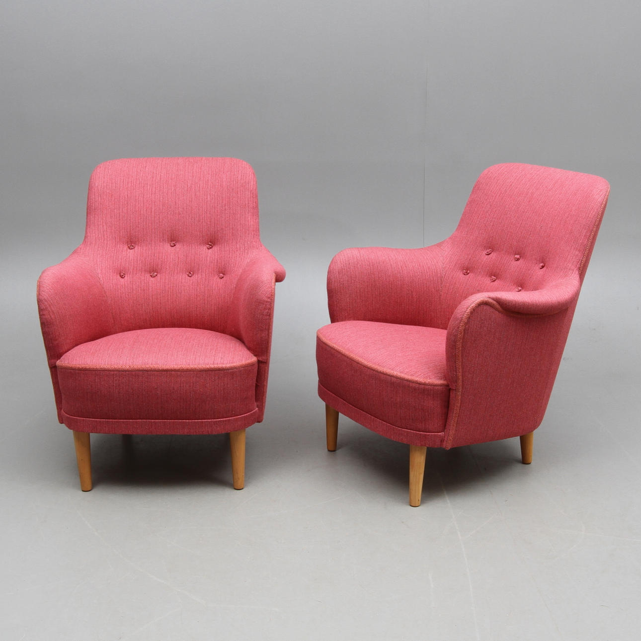 FÅTÖLJER, 2 st, "Samsas", Carl Malmsten, omärkta.