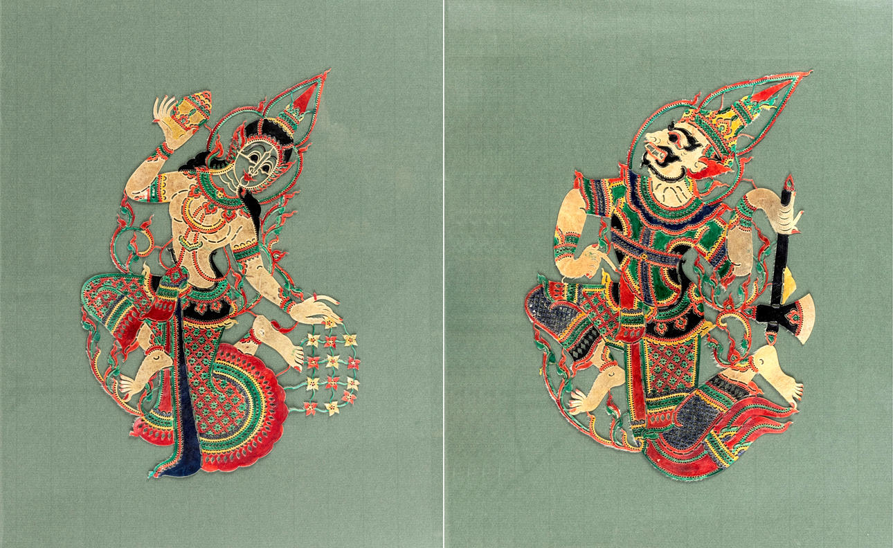 Javanese shadow figures, 2. half 20 century.