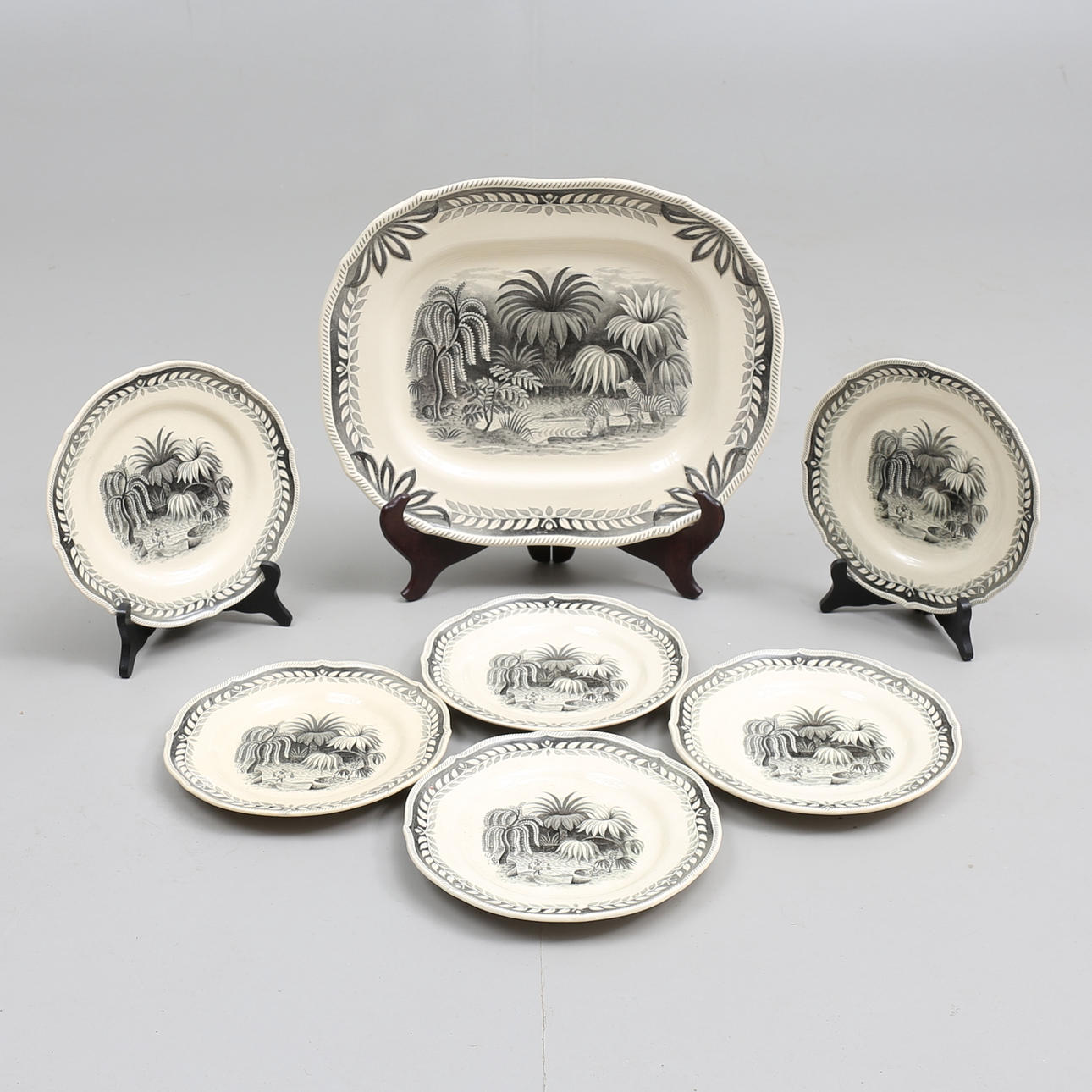 SERVISDELAR (7), porslin, "Exotica", Arthur Percy, Gefle.