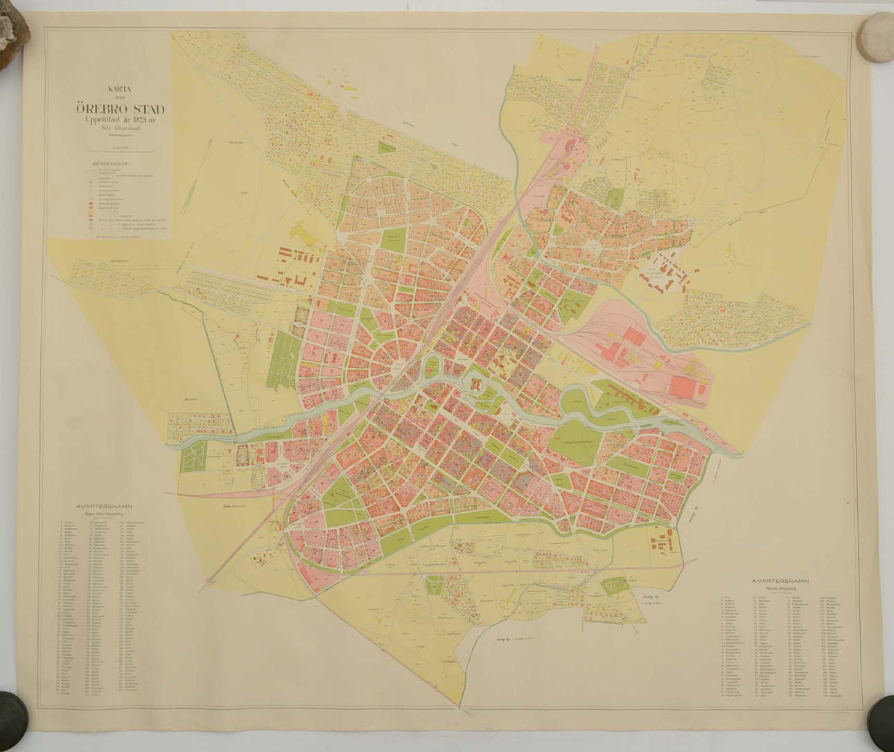 Karta över Örebro stad 1929.
