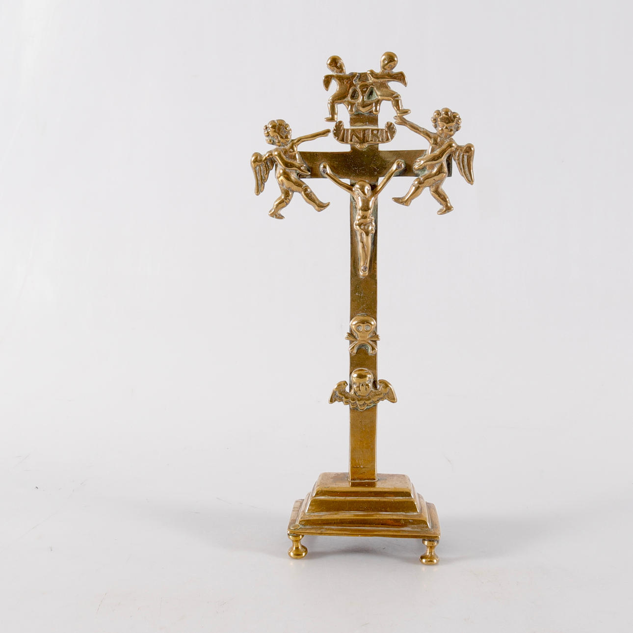 CRUCIFIX, bronze, 18th century.