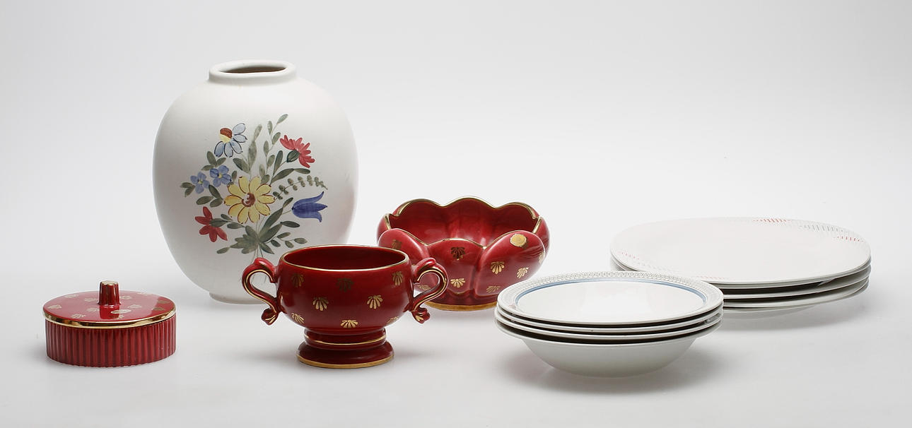 KERAMIKFÖREMÅL, 13 delar, Gefle och Rörstrand.