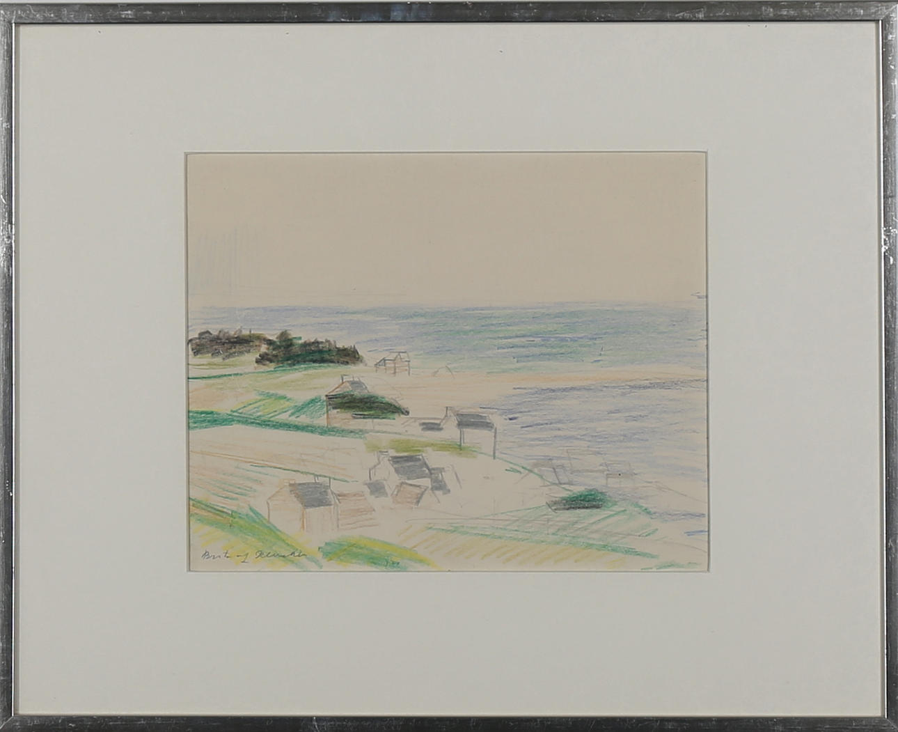 BRITA AF KLERCKER. Motiv från Bretagne, akvarell, signerad.