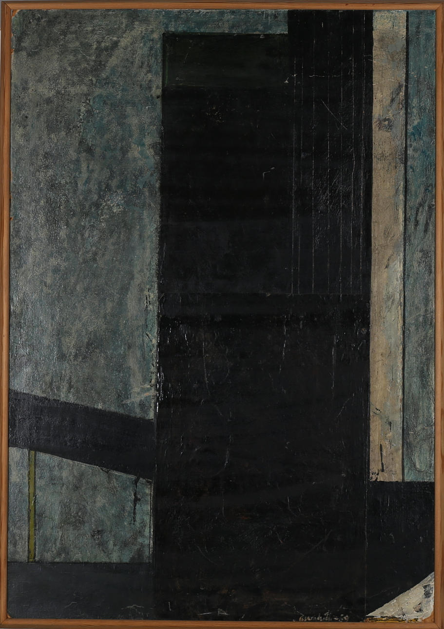 ÅKE ARENHILL. Komposition, olja på pannå, signerad och daterad 1969.