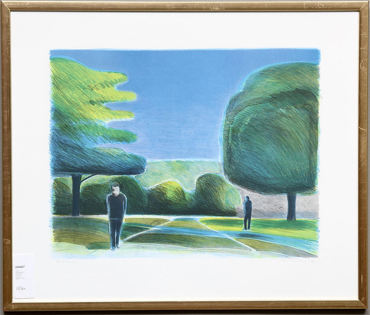 HANS HERMANSSON. Färglitografi, provtryck, signerad och daterad -79.