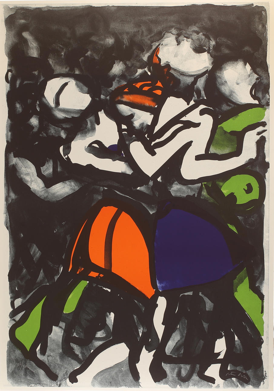 PETER DAHL. Color lithograph, "Disco", signed and numbered 108/300.