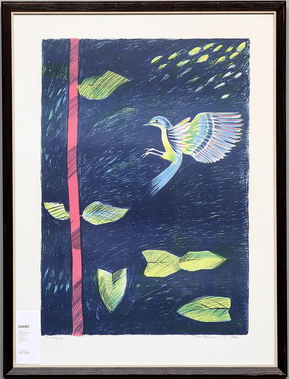HANS HERMANSSON. Färglitografi, provtryck, signerad och daterad 1976.