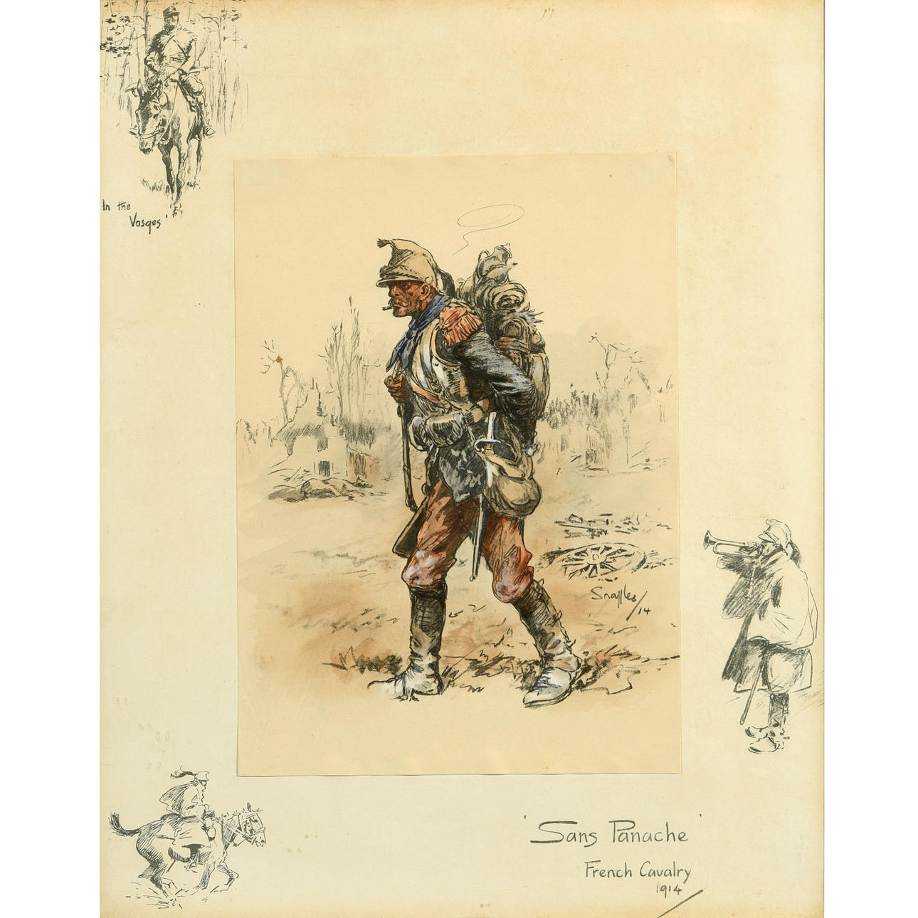 AFTER SNAFFLES (1884-1967). SANS PANACHE, FRENCH CAVALRY, 1914.