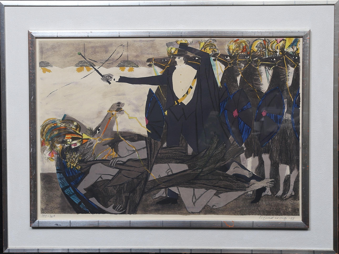 SIGURD WINGE. Color lithograph, signed, numbered 145/260 and dated -63.