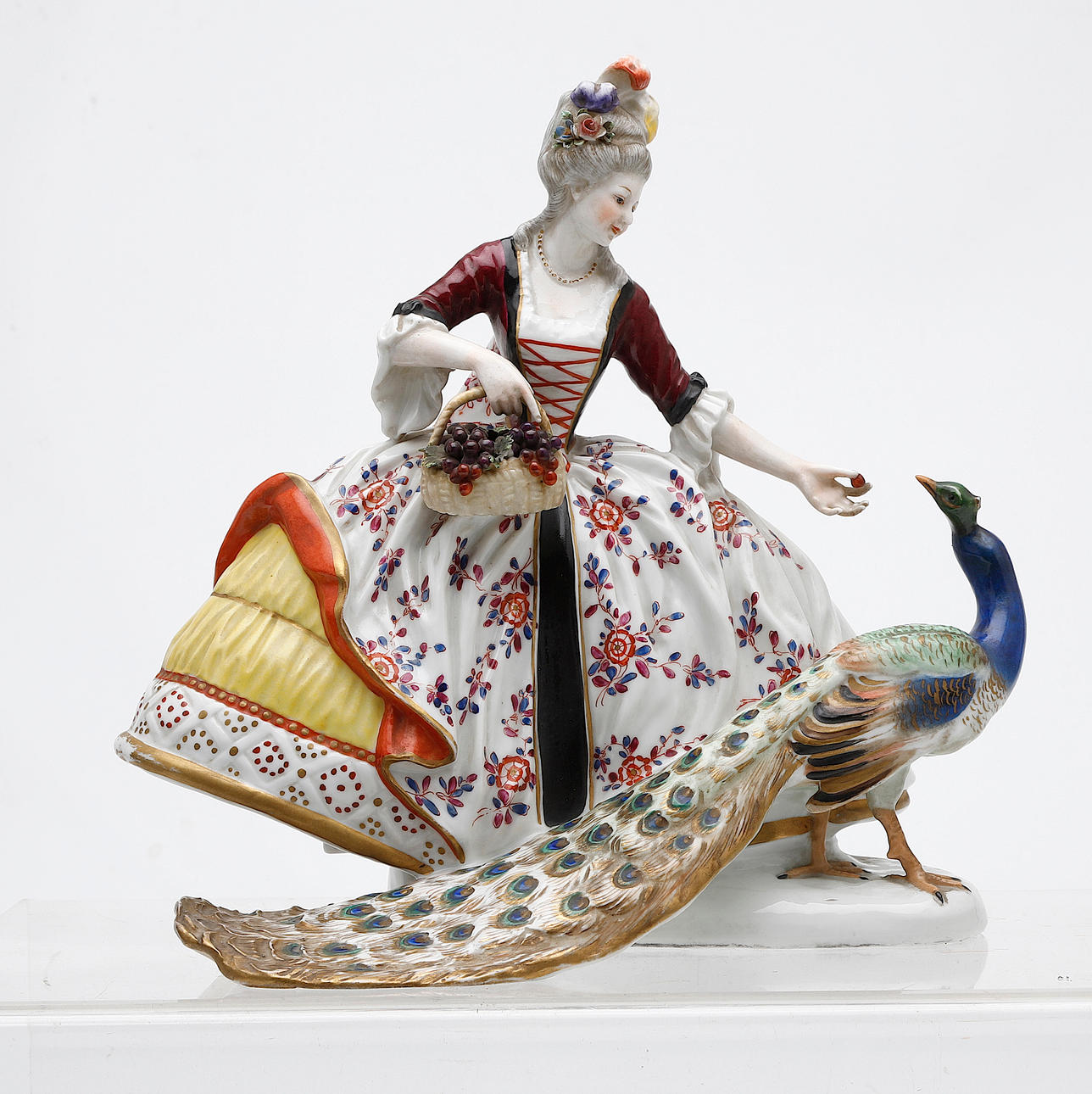 ANTON BÜSCHELBERGER. Dama con pavo real.