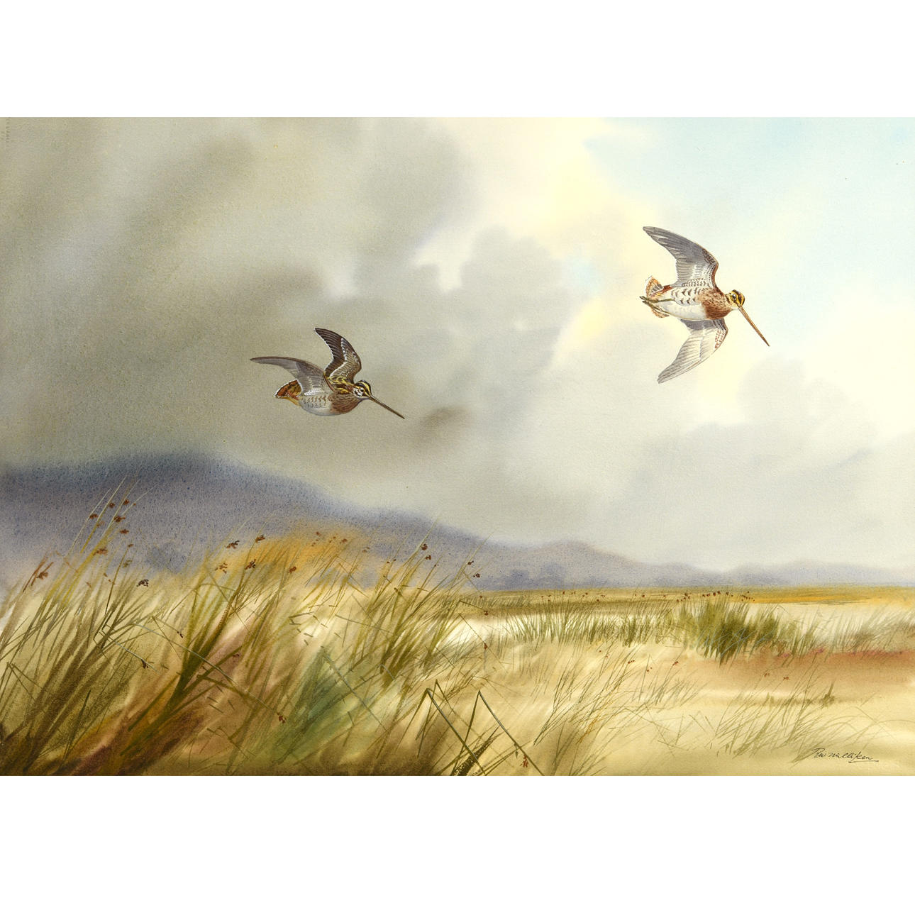 ROBERT W. MILLIKEN (1920-2014). SNIPE OVER A MARSH; GROUSE OVER A MOOR.