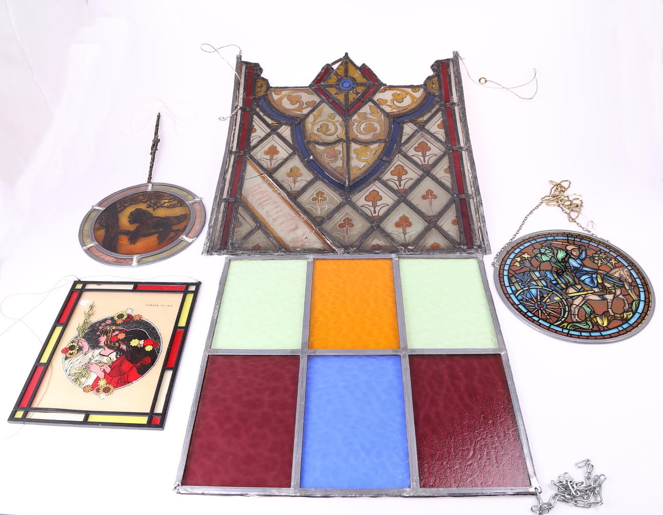 BLYINFATTAT GLAS 5 st, 1800-/1900-tal.