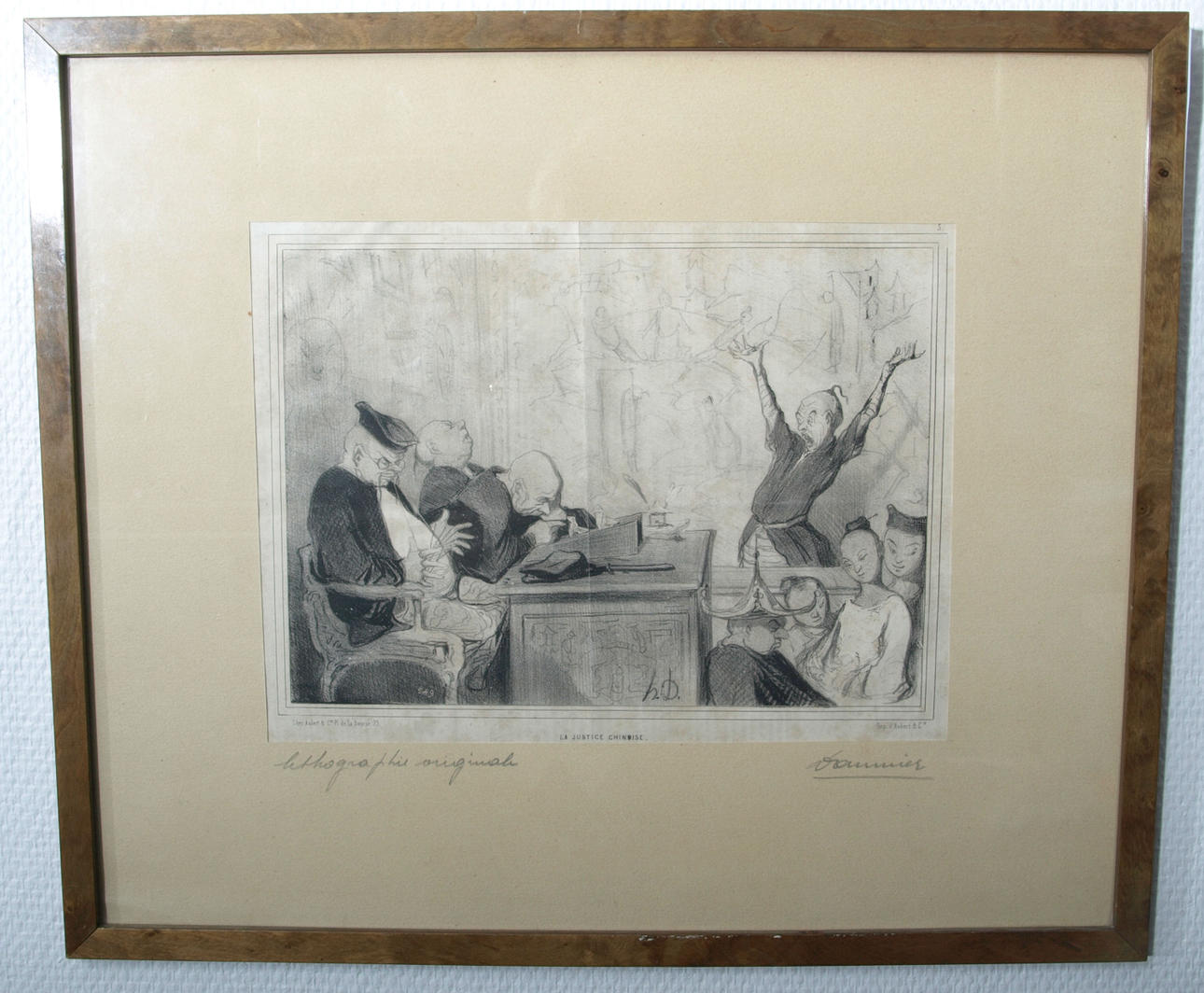 HONORÉ DAUMIER. Litografi, "La Comédie Humaine", signerad Daumier, Frankrike, 1800-tal.