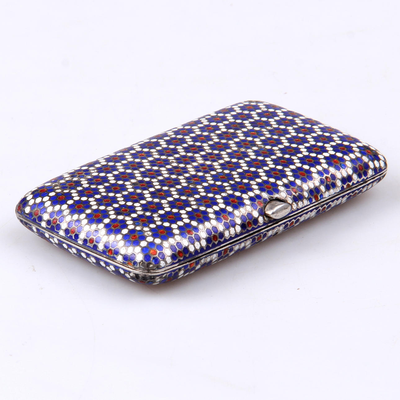 CIGARETTETUI, silver, cloisonne, Gustav Klingert, Moskva, Ryssland, 1908-1917.