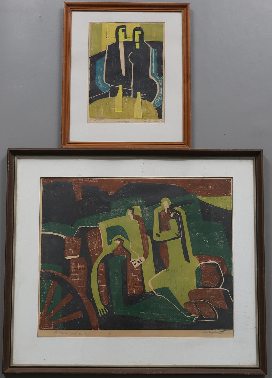 LARS ENGSTRÖM. Parti tavlor, 2 st, färglitografier, signerade, daterade och numrerade.