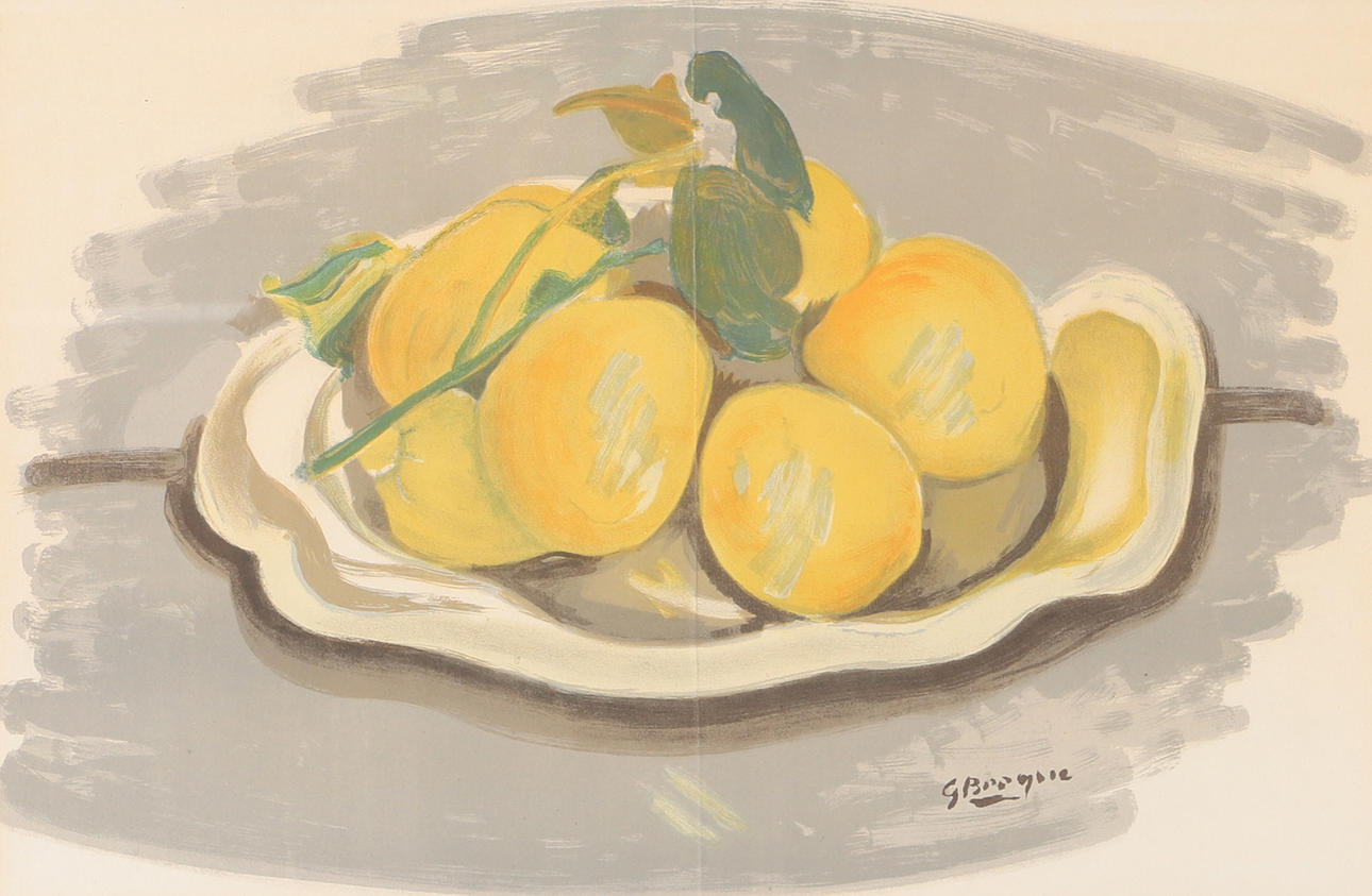 GEORGE BRAQUE. Stilleben, signierter Druck.
