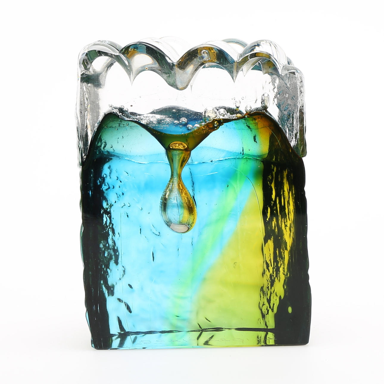 GLASBLOCK, Göran Wärff, Kosta Boda, signerad.