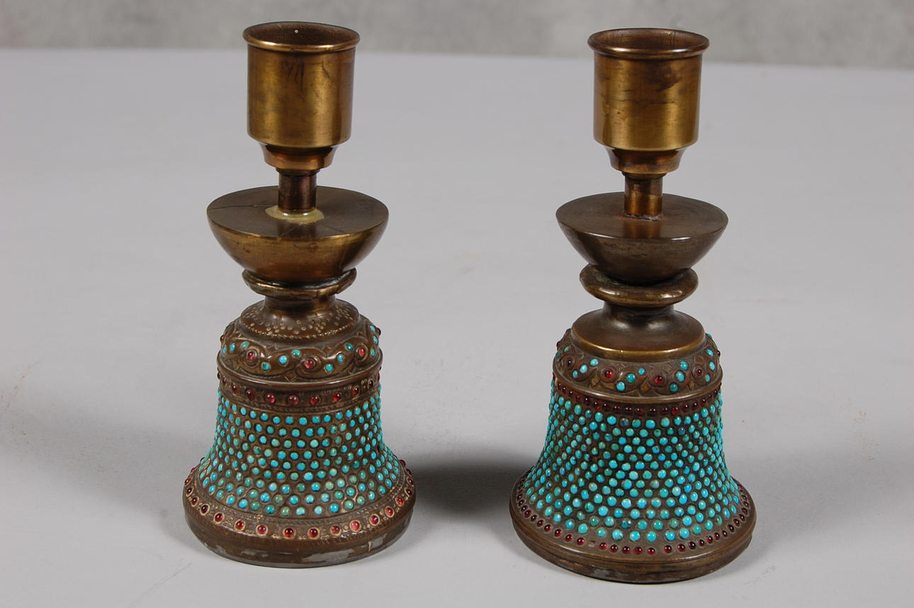 BÄGARE /LJUSSTAKAR, 1 par, Ryssland, 1800-tal, proveniens Krapperups slott.