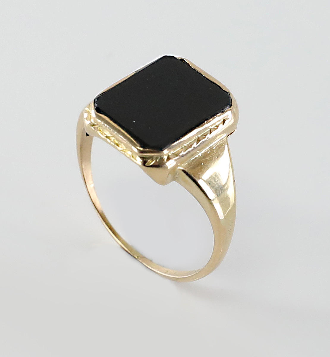Siegelring, Gold 18K, Onyx.