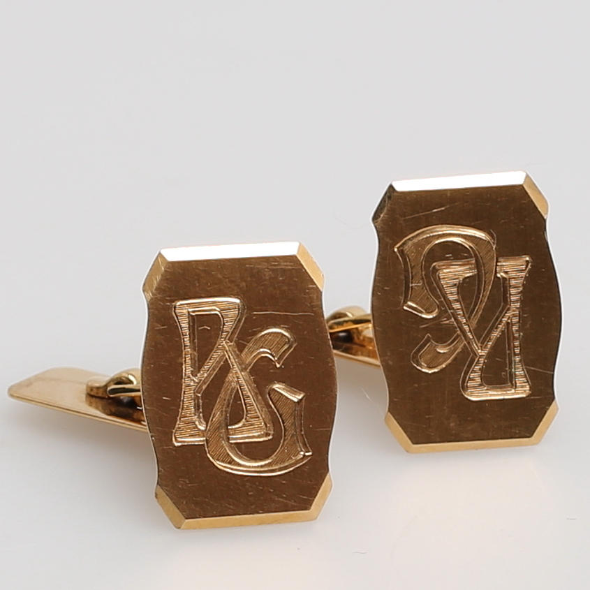 MANCHETTKNAPPAR i 18 karat gulguld, 1 par, Guldvaruaktiebolaget G. Dahlgren & Co Ab, 1936, Malmö.