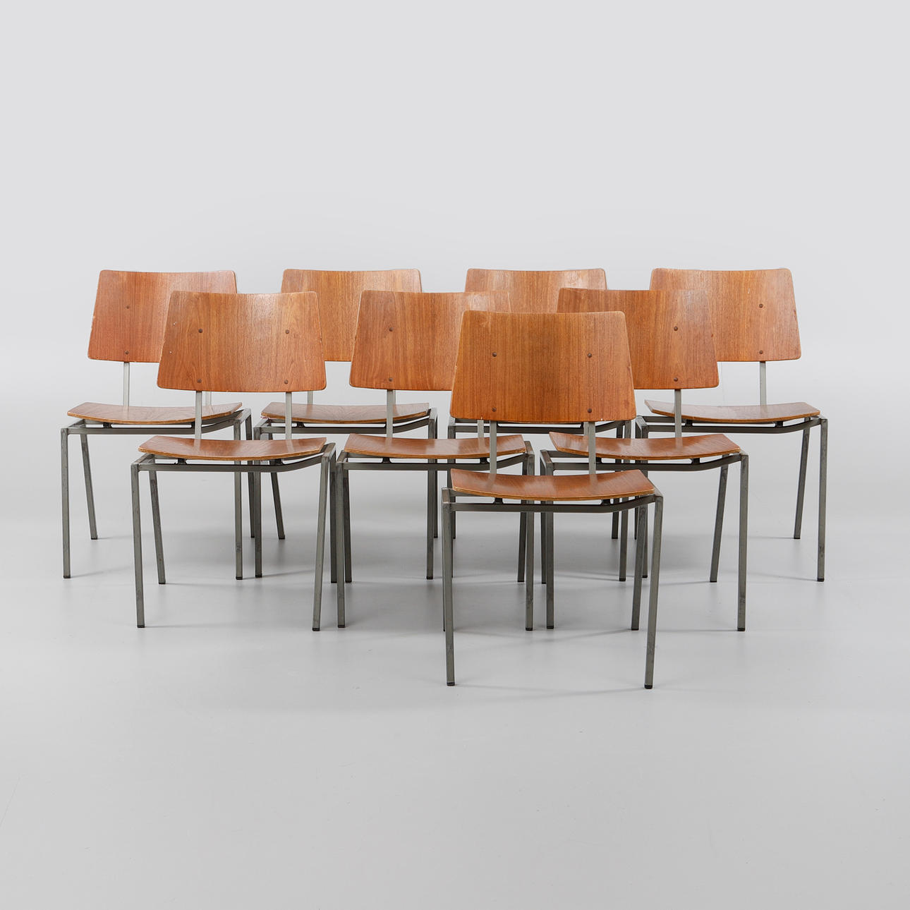 CHAIRS, 8 pcs, marked MH Stålmöbler, 42A.