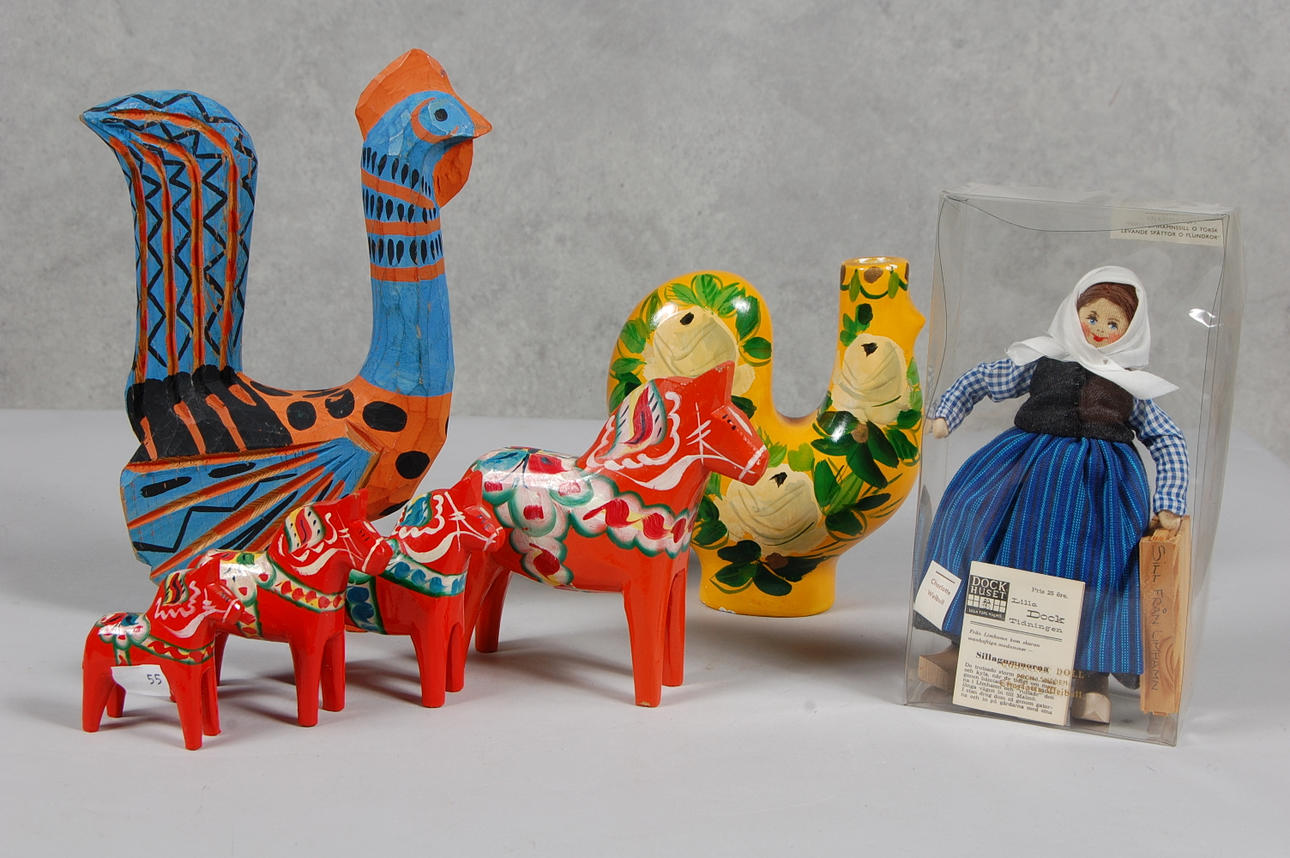 DALAHÄSTAR/ TUPPAR, DOCKA, 7 delar,bland annat Charlott Weibull mm.