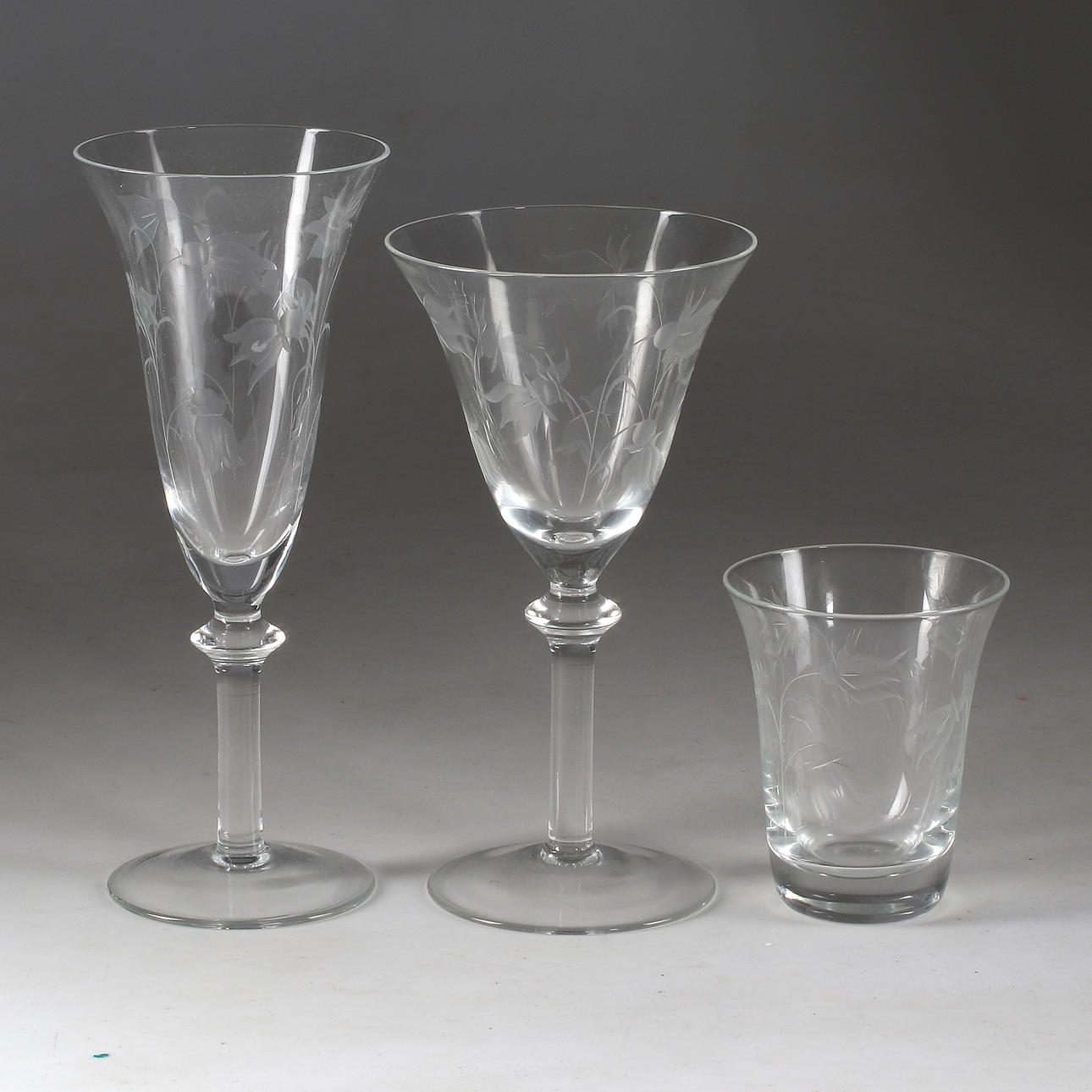 GLASSERVIS, 16 st, "Blåklocka", Duka.