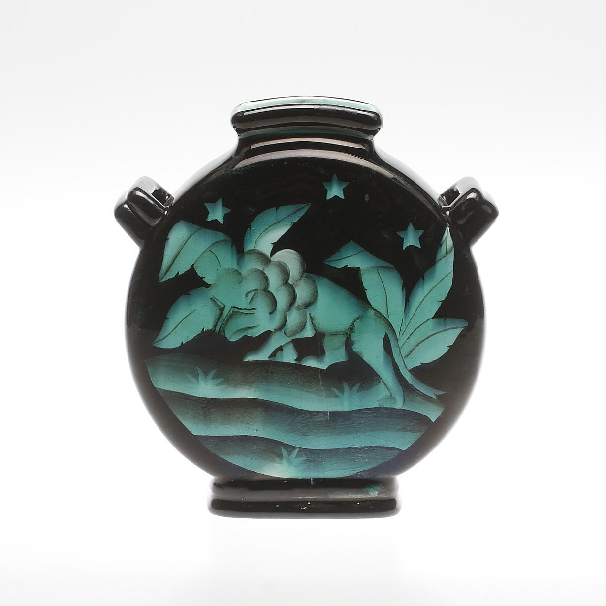 VAS, flintgods, Art Deco, Ilse Claesson, Rörstrand, 1920/30-tal, signerad.