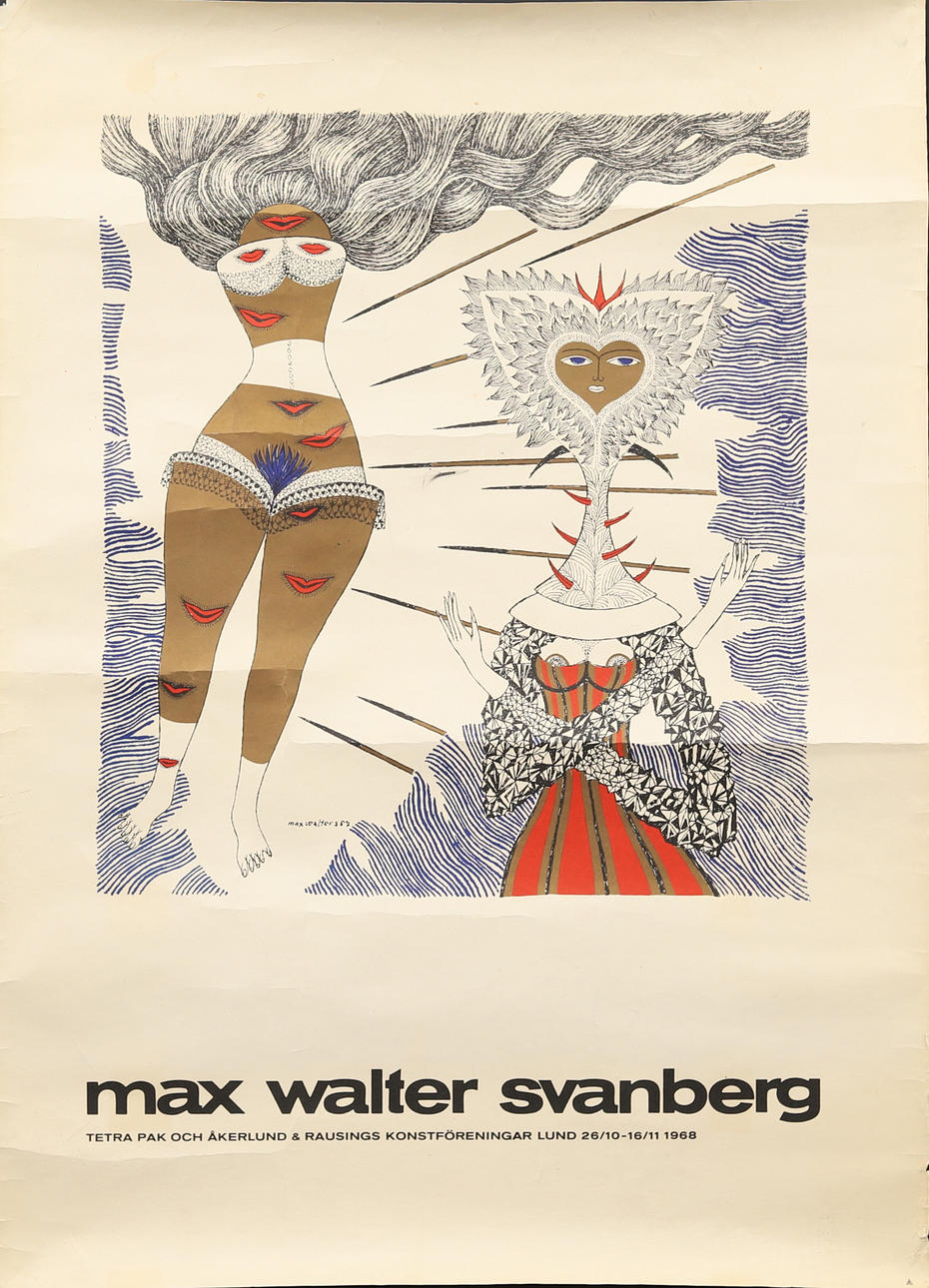 EXHIBITION POSTER, offset print, Max Walter Svanberg, Åkerlund & Rausing.