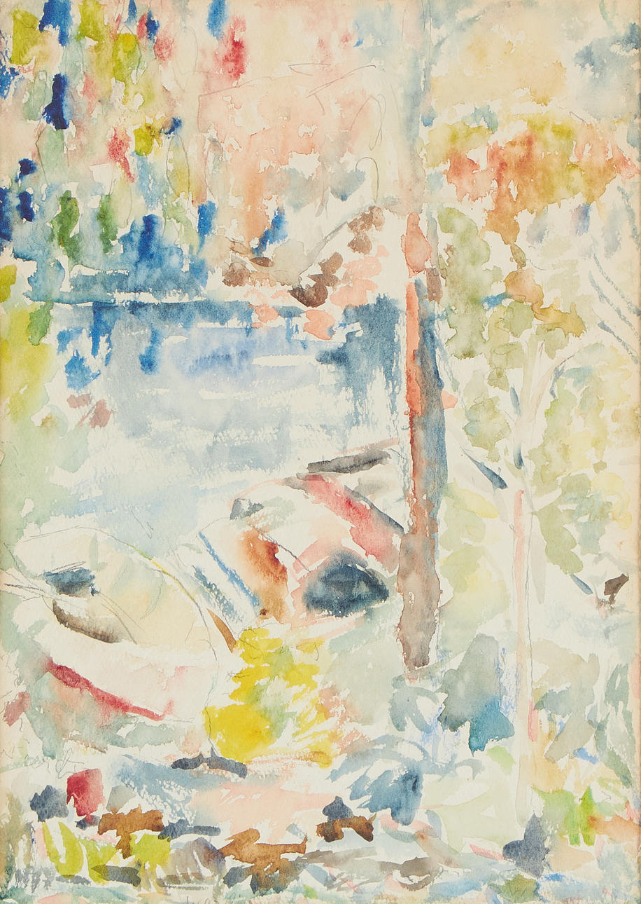 RAFAEL WARDI. Tidligt efterår, signeret, akvarel.