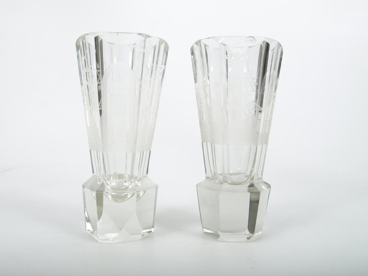 VASER, glas, 2 stycken, Frimurarorden.