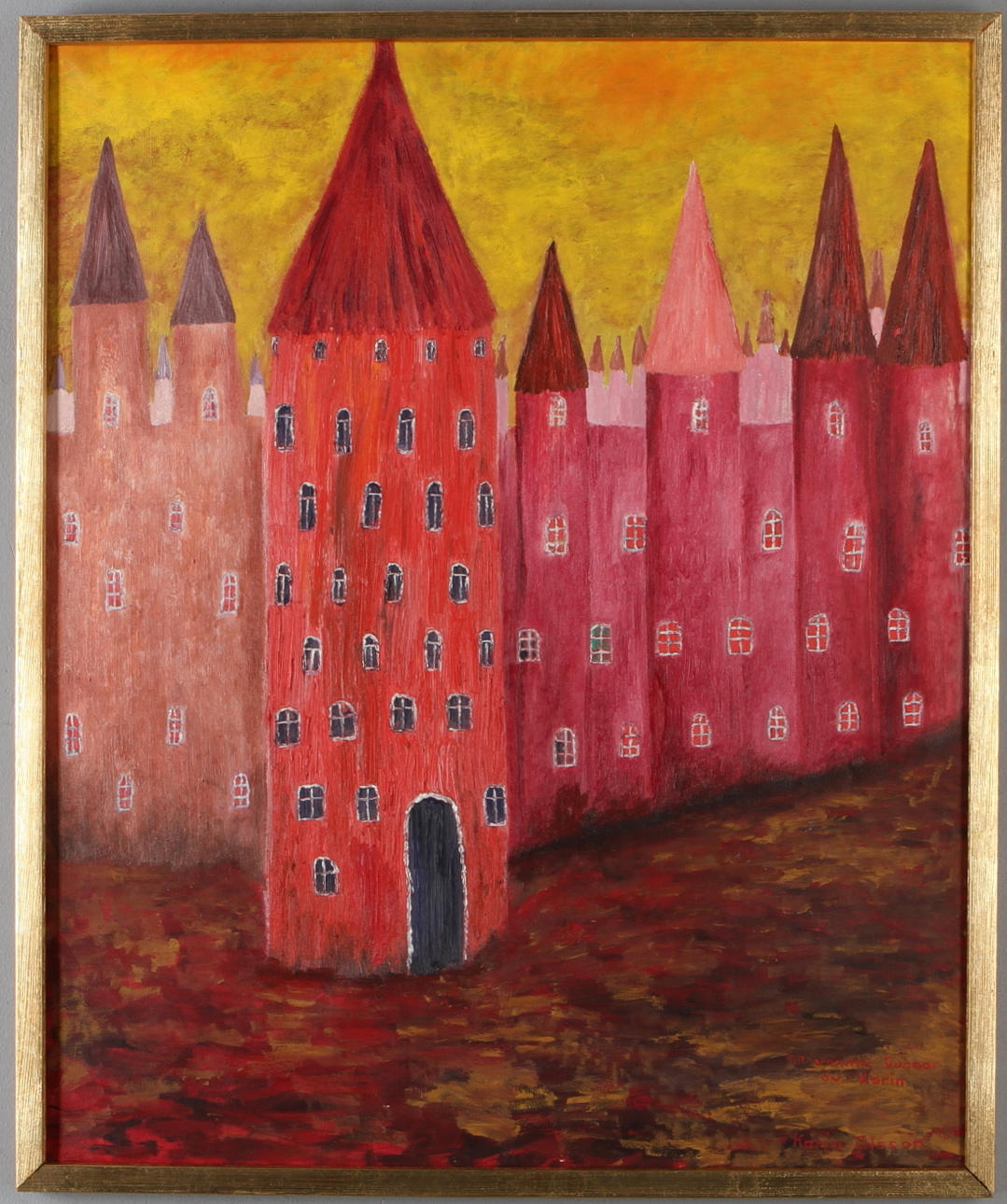 KARIN OLSSON. Stadsmotiv, olja på duk, signerad.