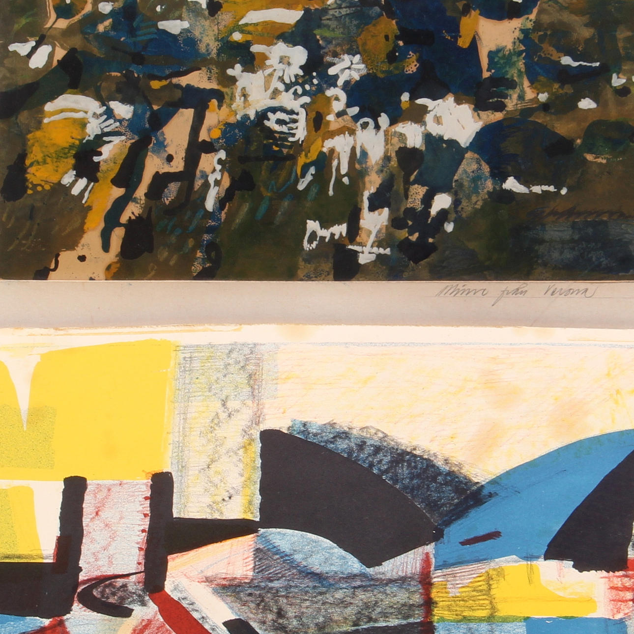 GUNNAR JOHNSSON. Blandteknik samt färglitografi, 2 st. Signerade.