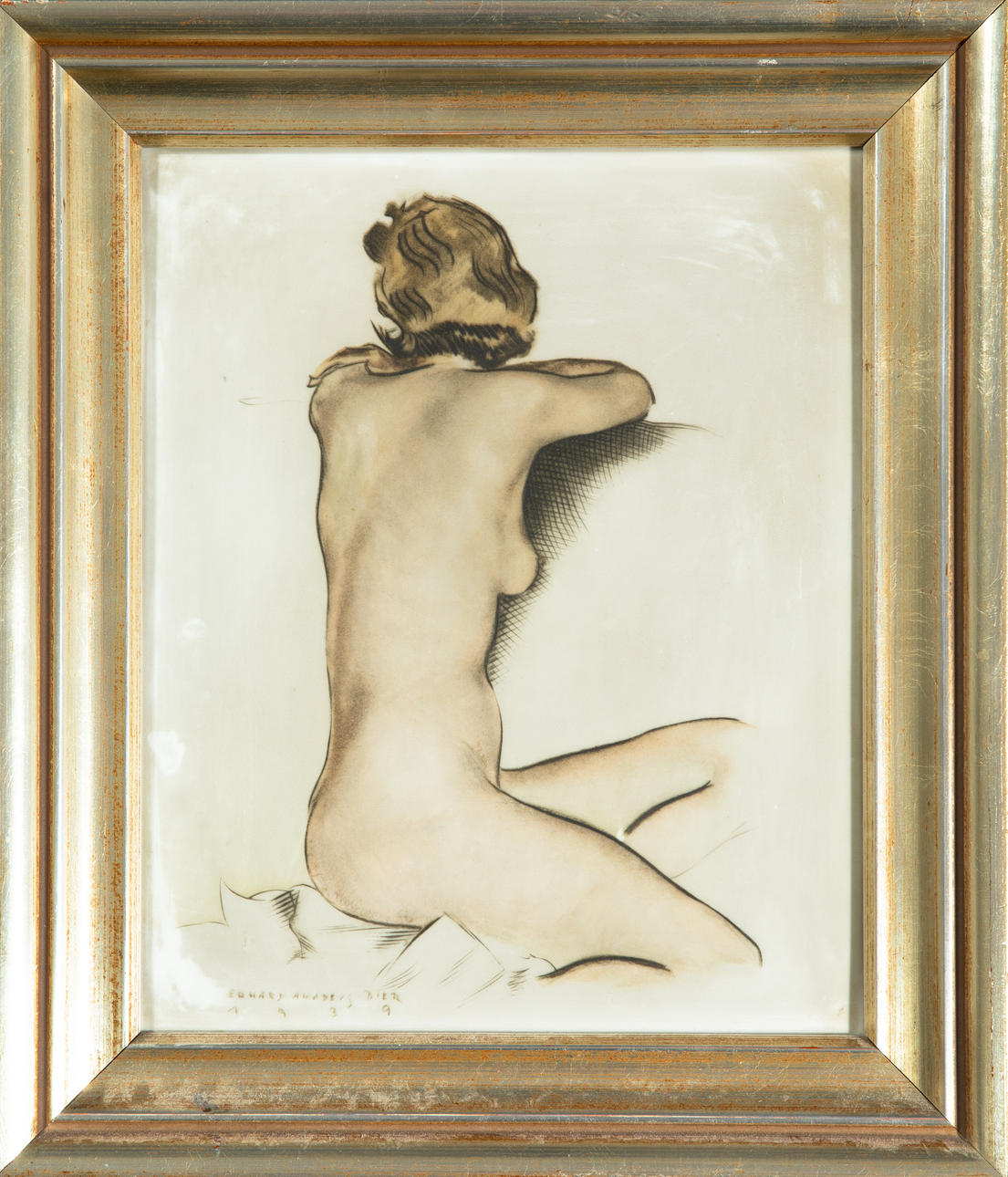 AFTER ERHARD AMADEUS DIER. ROSENTHAL wall panel nude study (80-84).