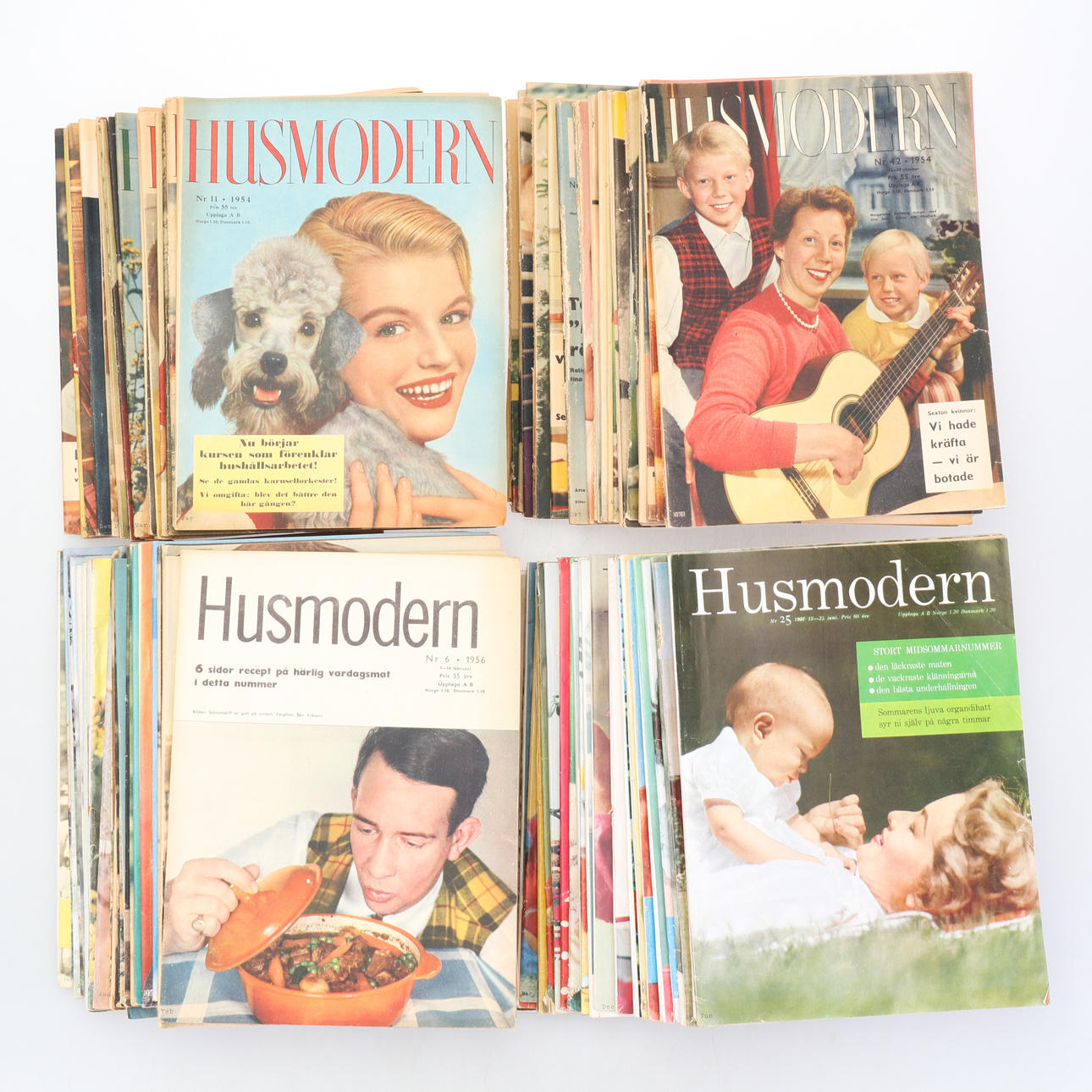 TIDNINGAR, ca 94 stycken, "Husmodern", 1954-1958.