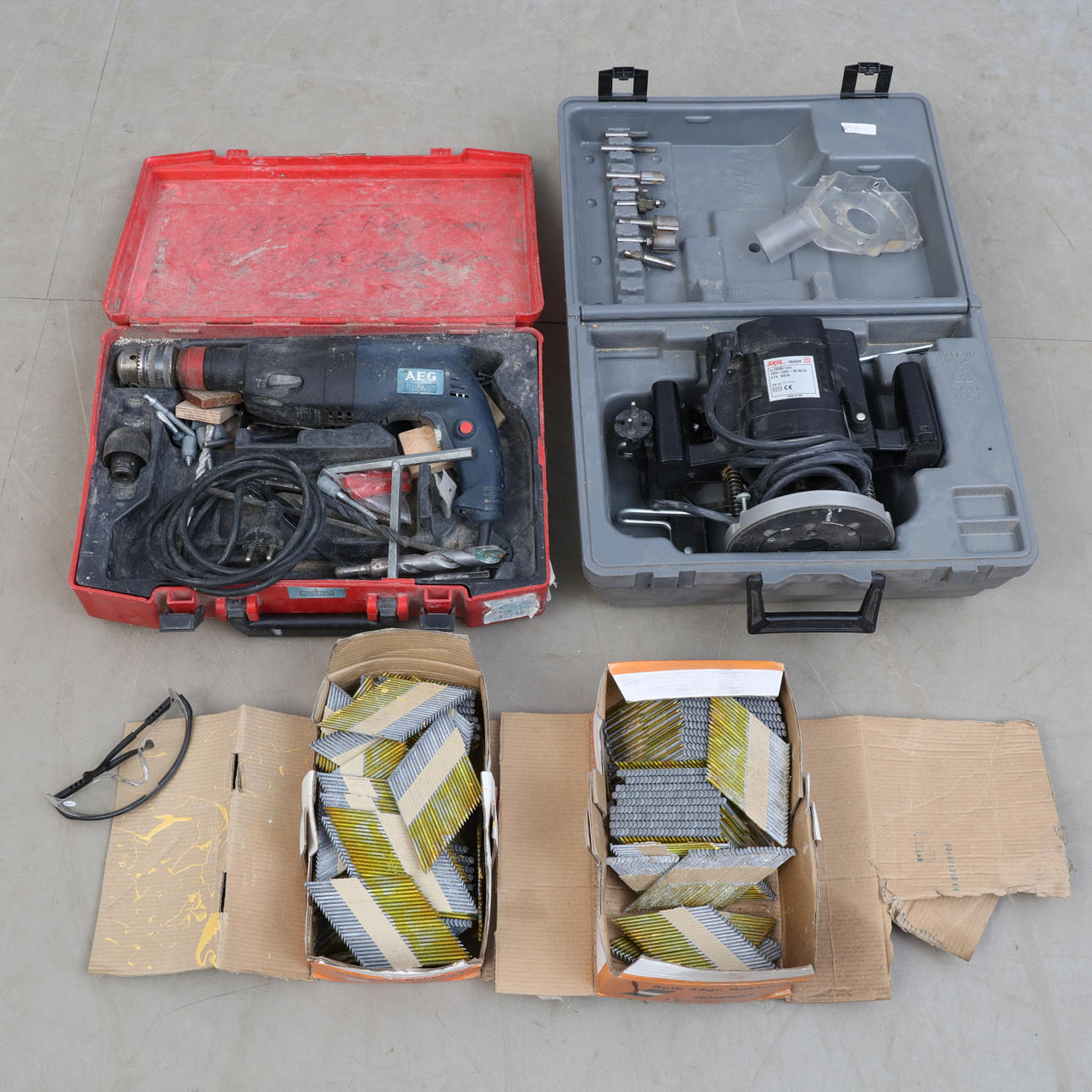 TOOLS, A Collection , impact drill, overhand router.