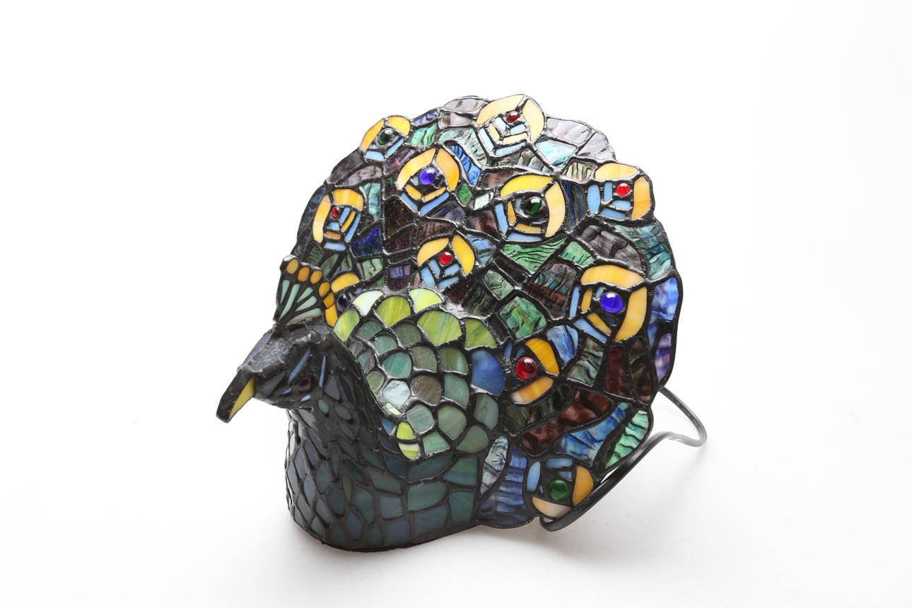 BORDLAMPE, påfugl, Art Nouveau, moderne.