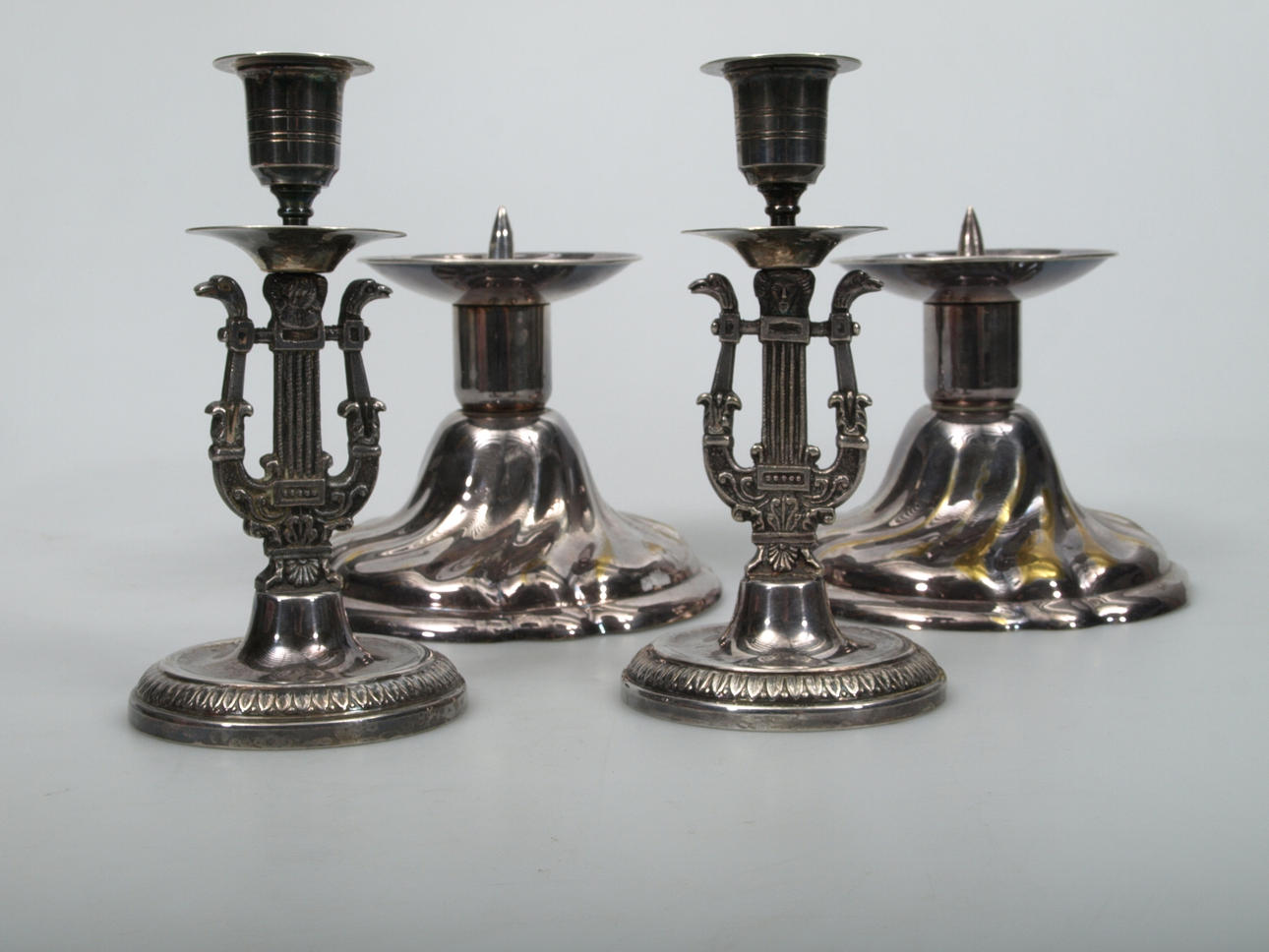 LJUSSTAKAR, nysilver, 4 stycken.