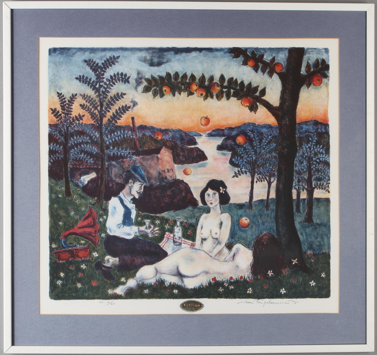JUSSI TAIPALEENMÄKI. "Elysium", färglitografi, signerad och numrerad H.C IX/XX.