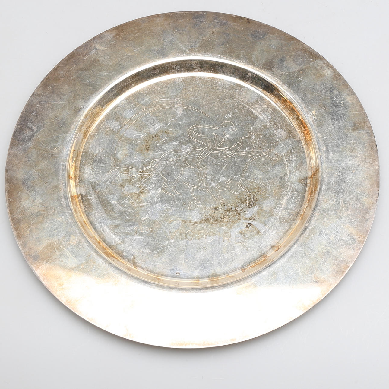 FAT i silver, dekor av jockey.