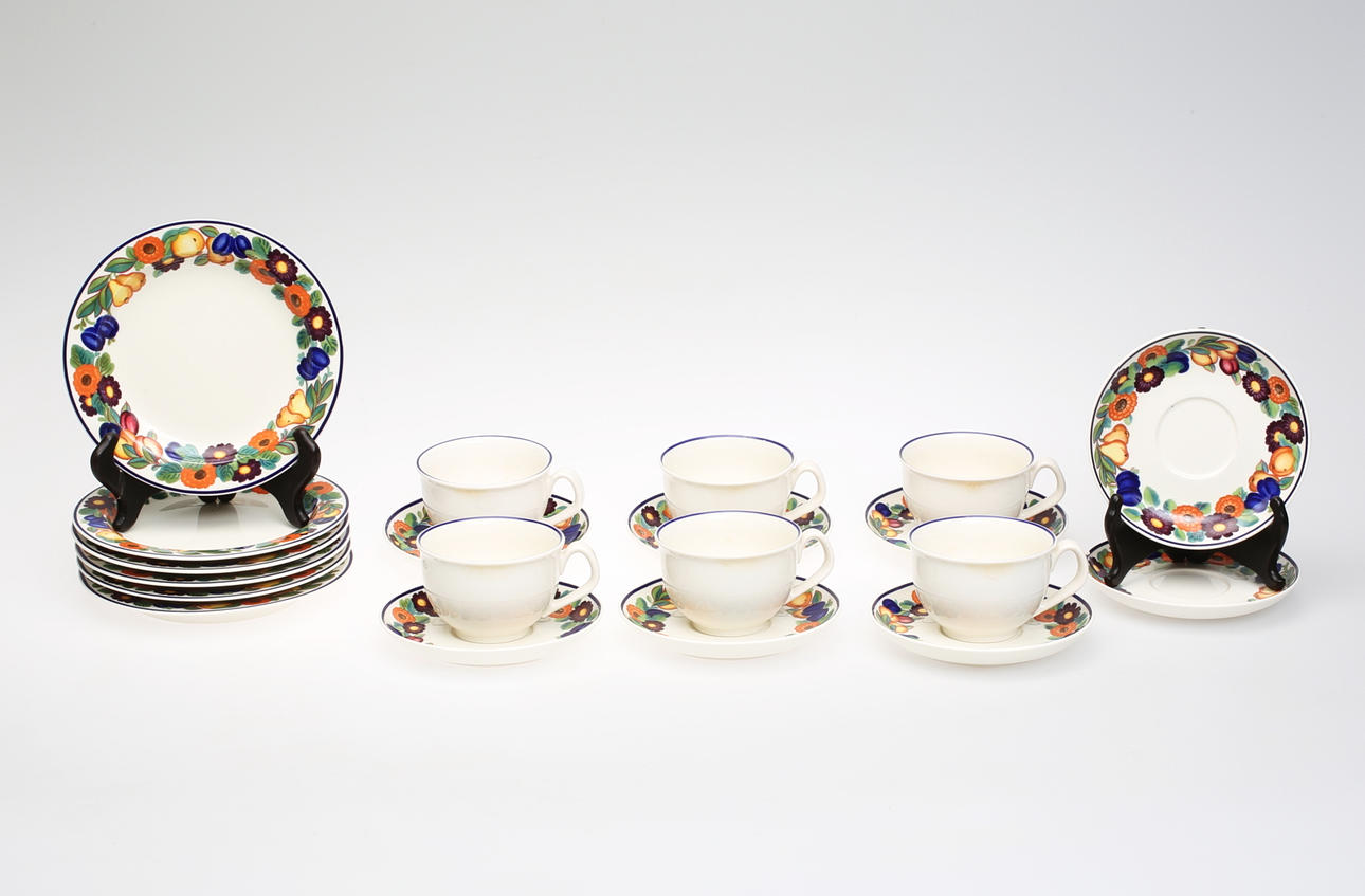 KAFFESERVIS, 20 delar, "Golden Summer" Royal Copenhagen, 1900-tal.