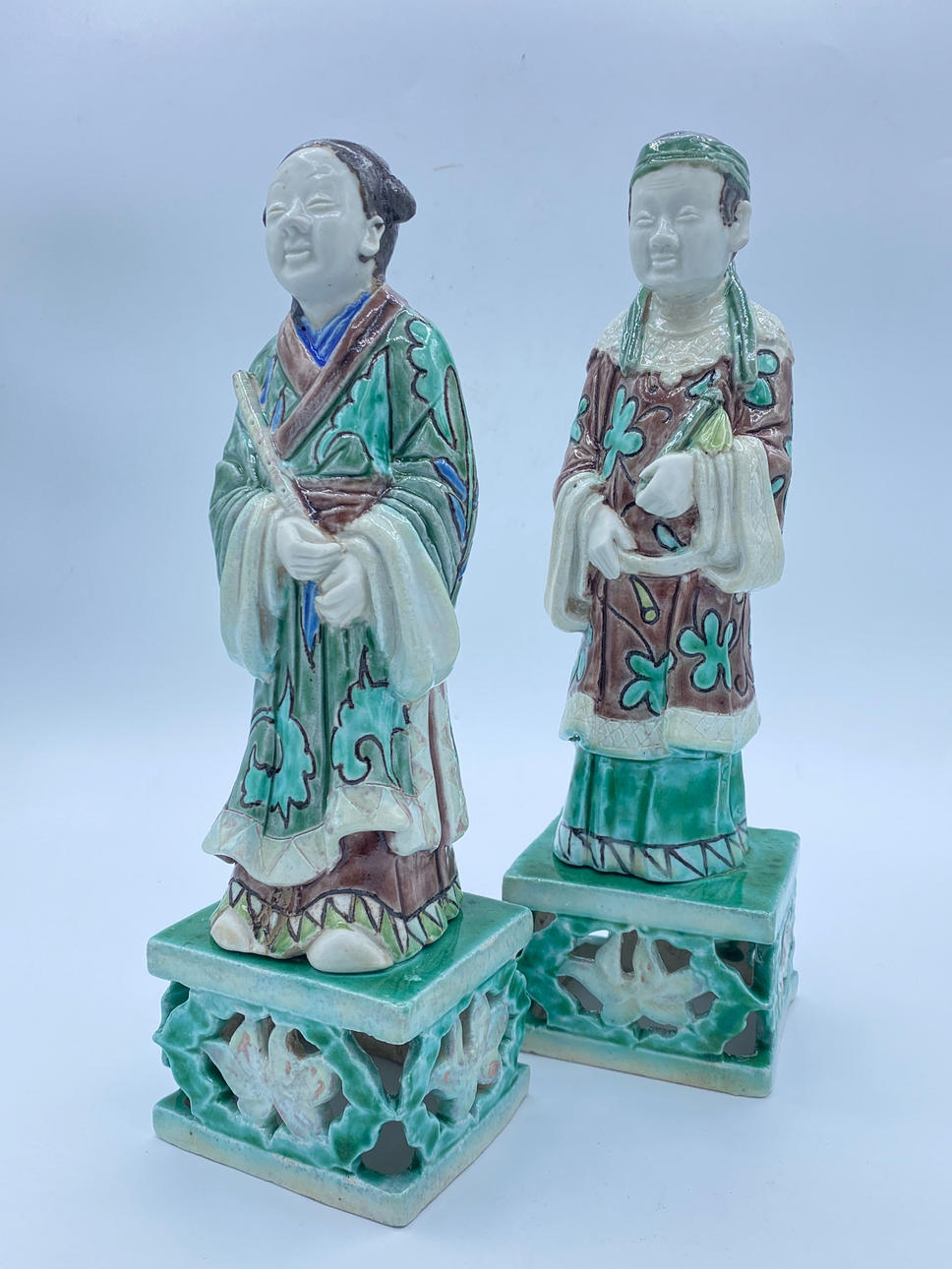 PAR orientalske figurer. GLASERT TERRACOTTA.