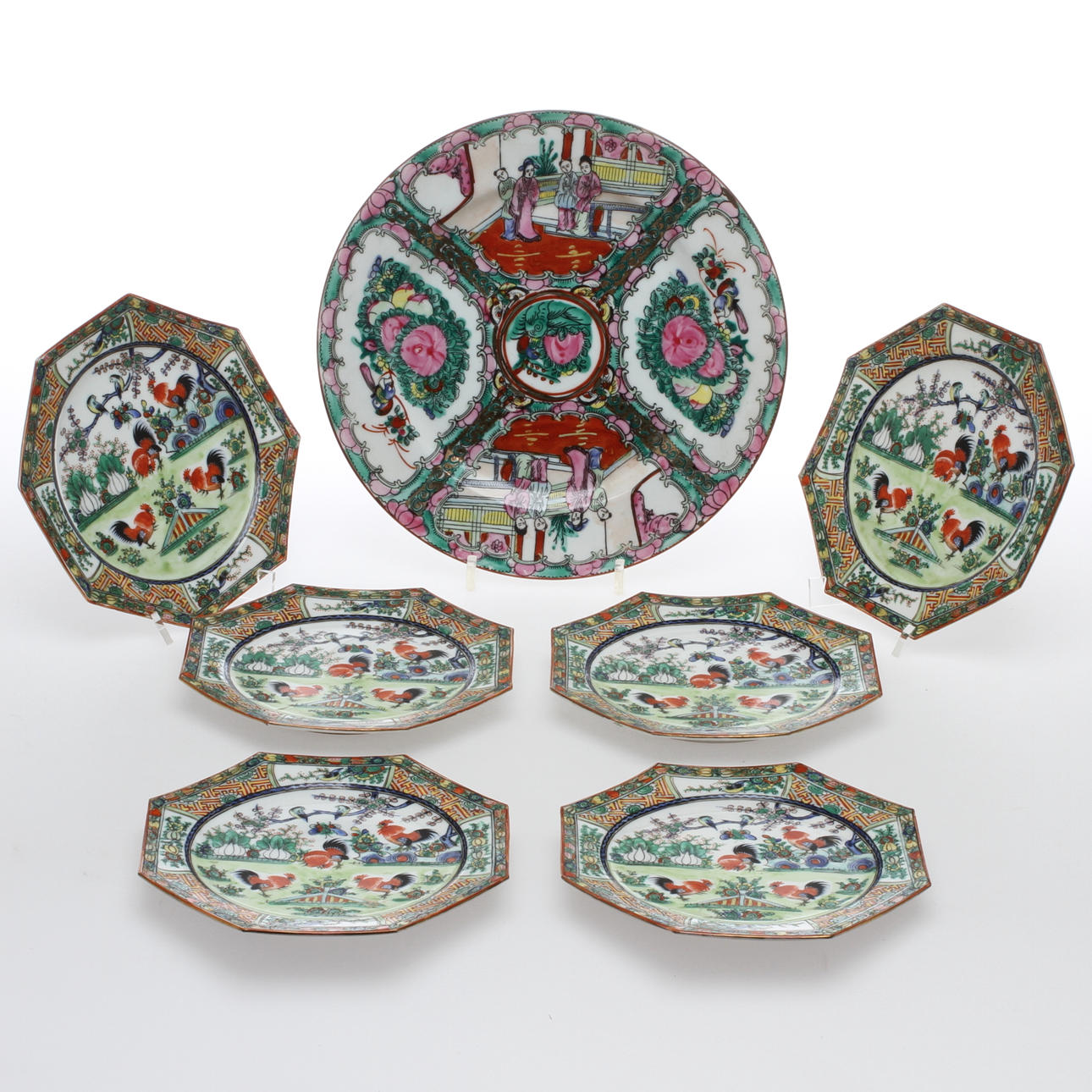 TALLRIK samt ASSIETTER, 6 + 1 st, Kina.