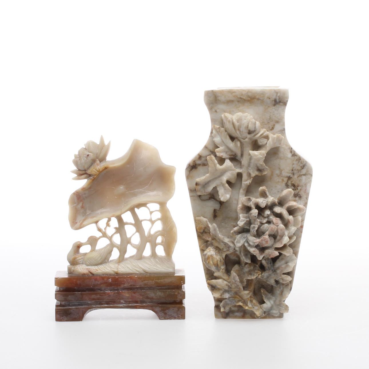 VAS samt BORDSDEKORATION, sten, Kina.