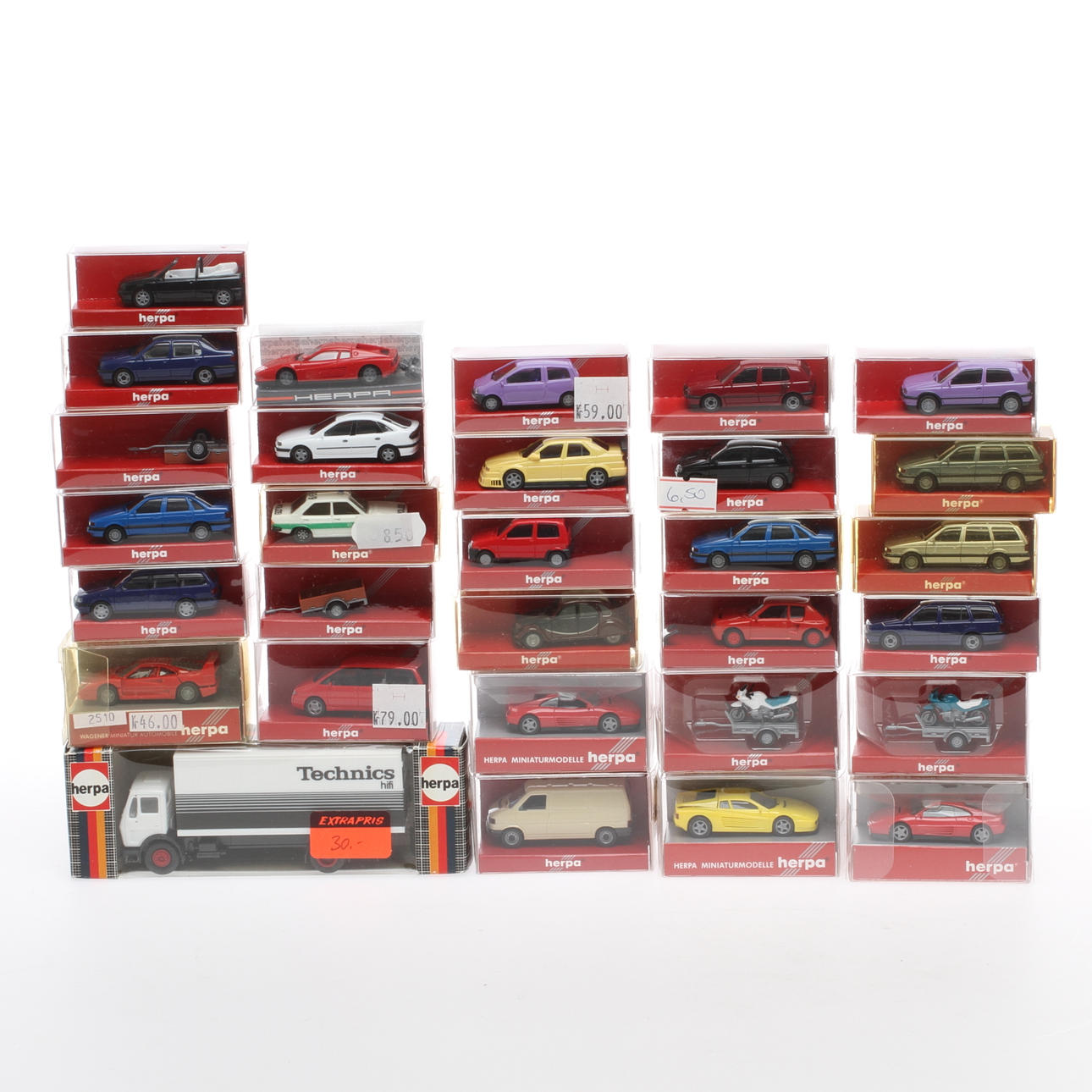 MODELLBILAR HERPA cirka 30 delar i originalkartonger.