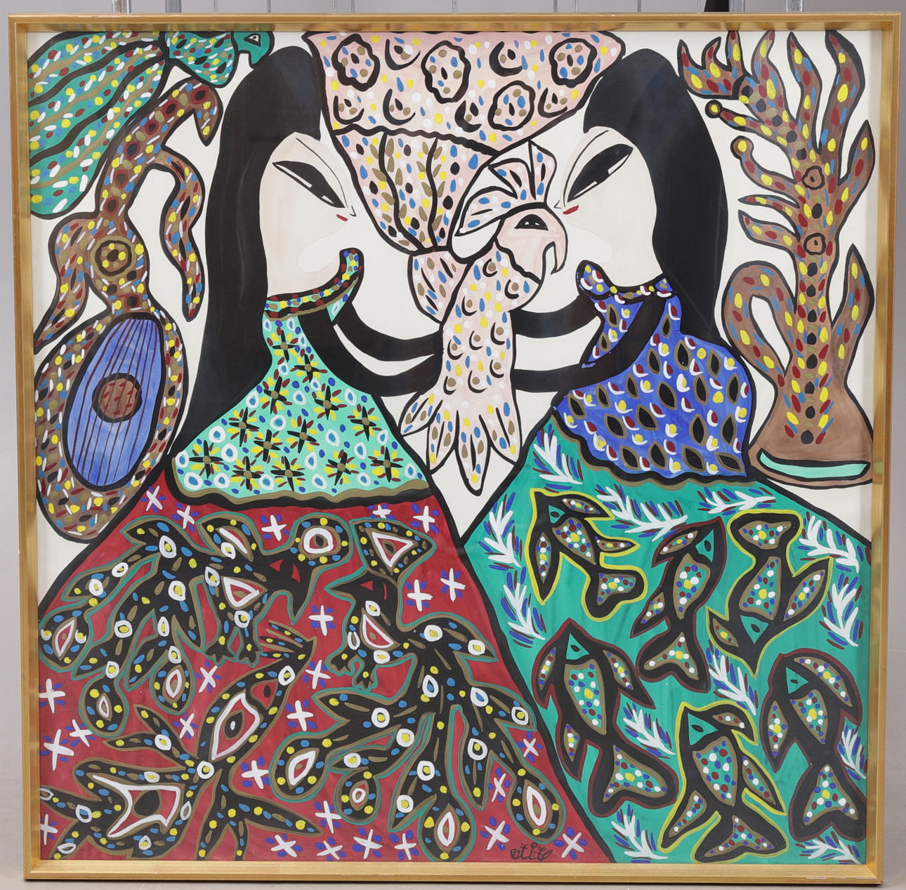 BAYA MAHIEDDINE. Gouache, signed, dated -73.