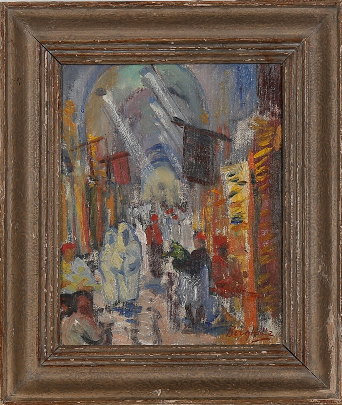 RALPH BERGHOLTZ. Kasbah, olja på pannå, signerad Bergholtz.