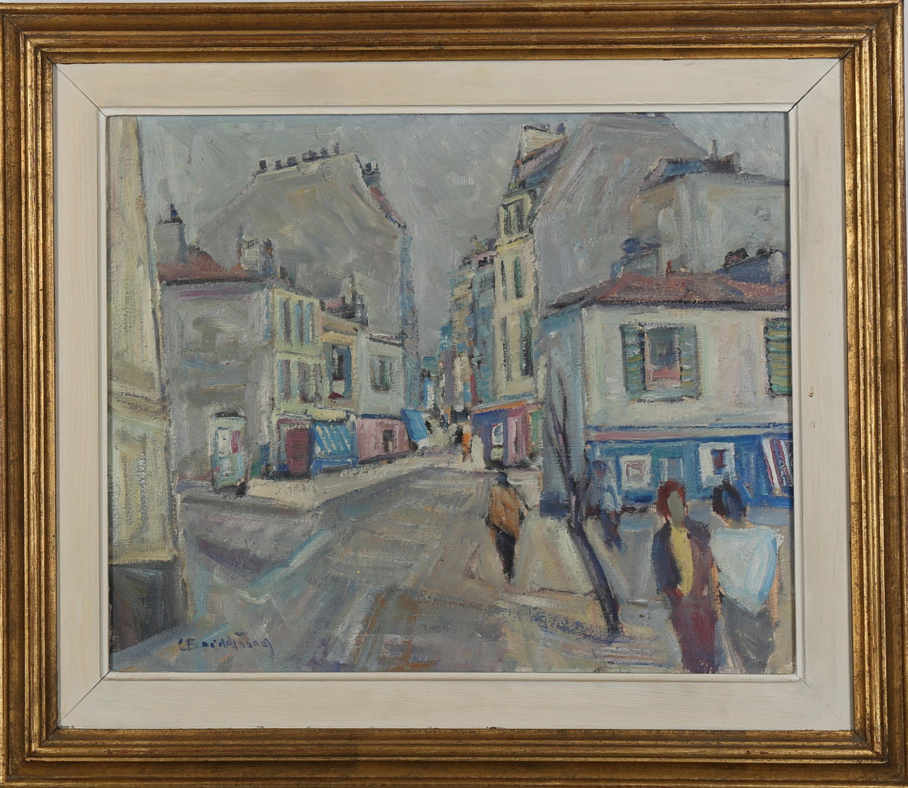 CARL BENDTSSON. Stadsbild, olja på duk, signerad C Bendtsson.