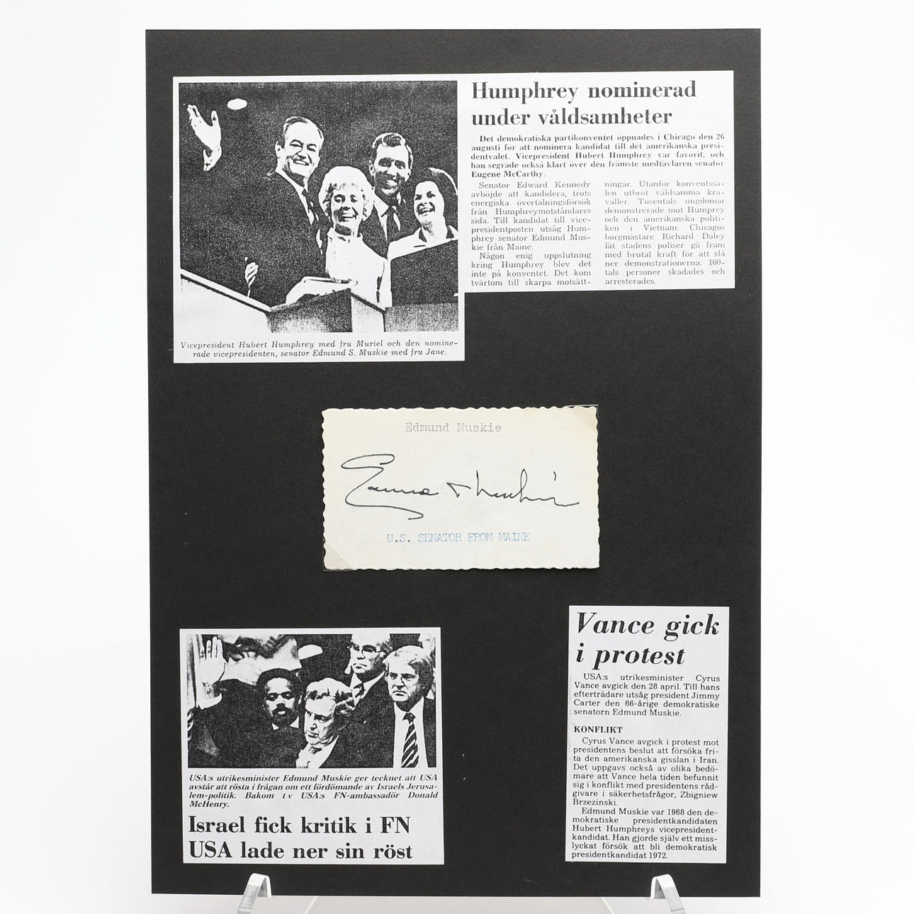 AUTOGRAPH. 15 American politicians including Muskie, Agnew  display picture 1