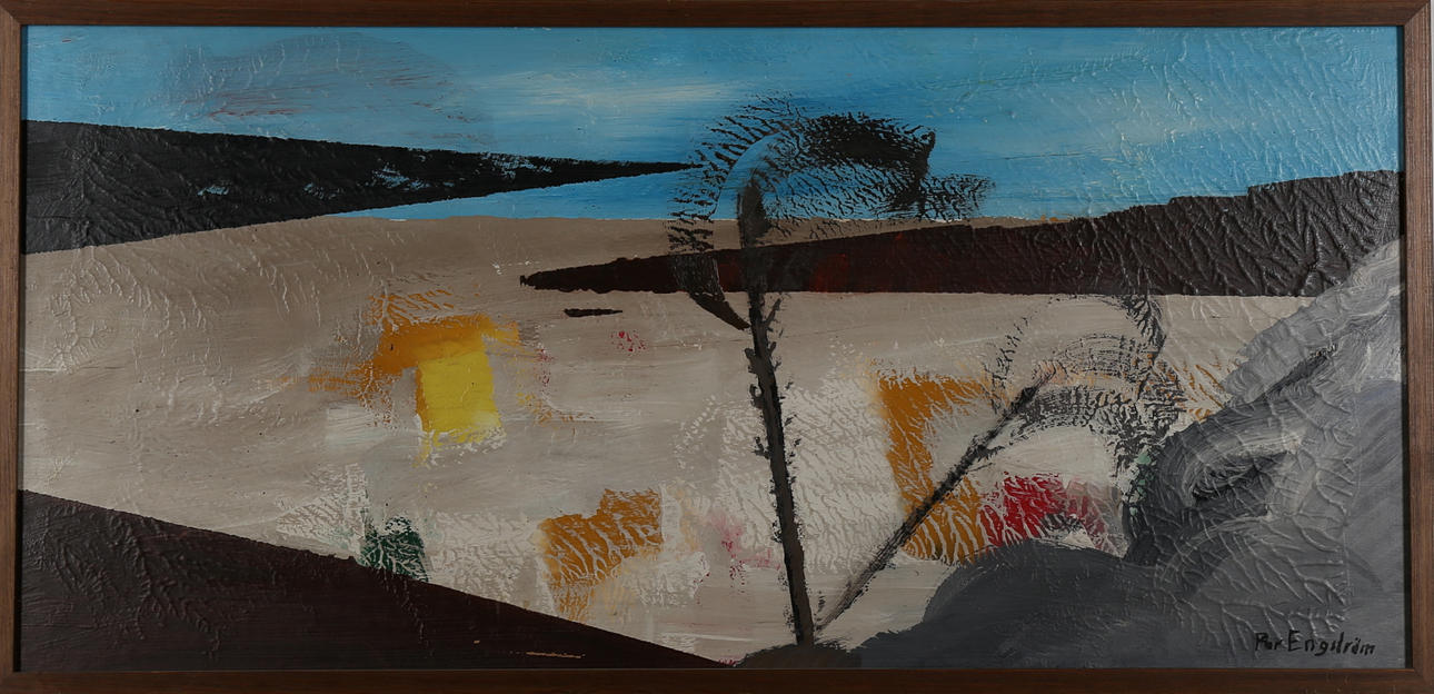 PER ENGSTRÖM. Landskap, olja på pannå, signerad.
